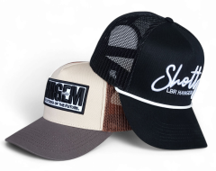 ustom High Quality Black Trucker Hat 5 Panel With Rope Adjustable Sporty Casual Trucker Hat Breathable Mesh Back for Adults