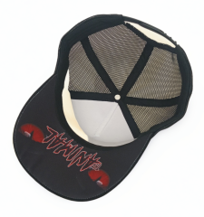 Custom 5 panel high profile brown 3 stripes hat Australia country trucker cap