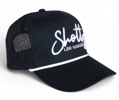 ustom High Quality Black Trucker Hat 5 Panel With Rope Adjustable Sporty Casual Trucker Hat Breathable Mesh Back for Adults