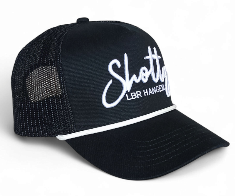 ustom High Quality Black Trucker Hat 5 Panel With Rope Adjustable Sporty Casual Trucker Hat Breathable Mesh Back for Adults