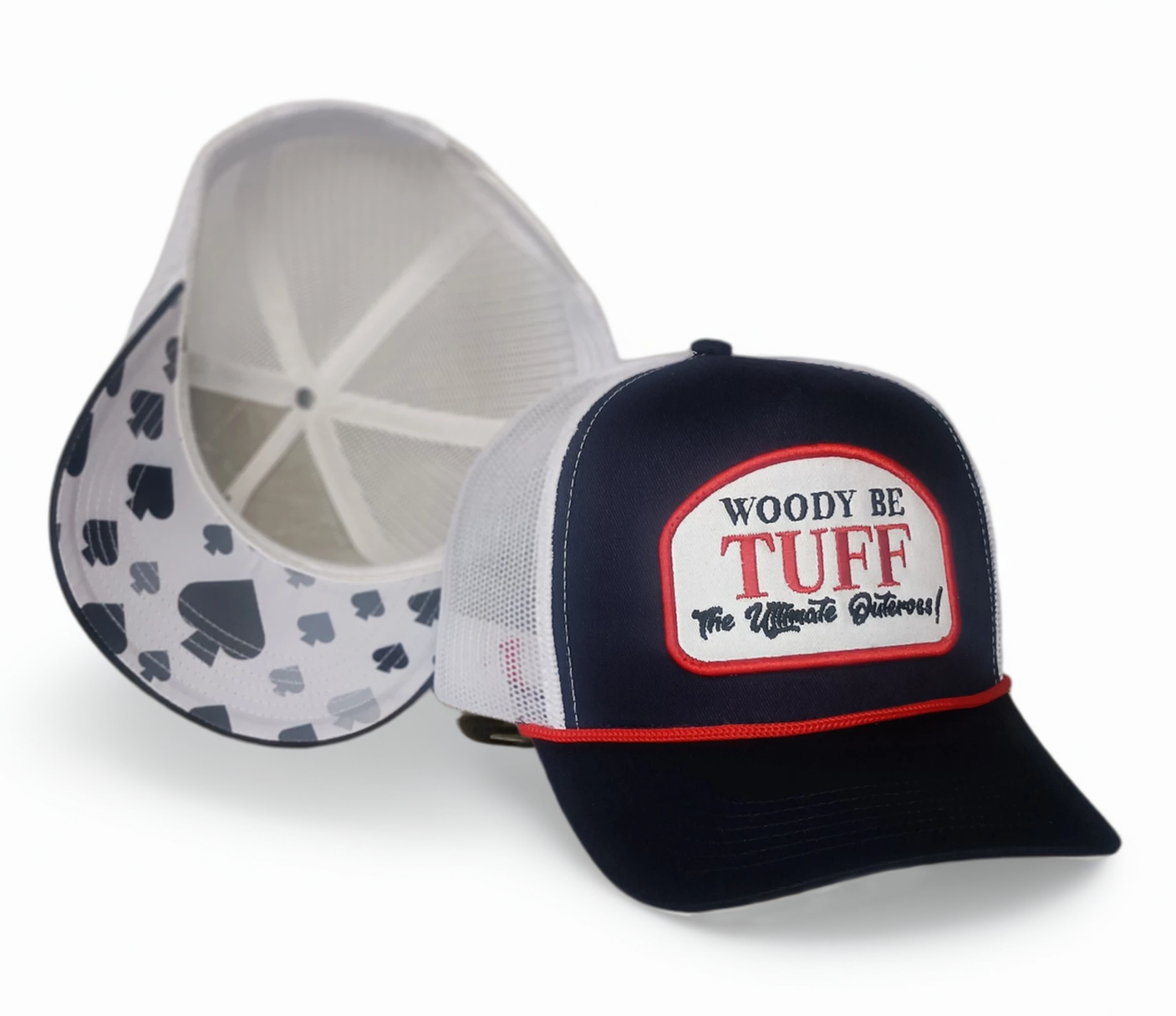 Supply High Quality New Fashion Outdoor Trucker Hat Front With Rope Custom 3D Embroidery Patch Hunting White Mesh Trucker Cap