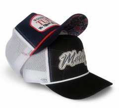 Supply High Quality New Fashion Outdoor Trucker Hat Front With Rope Custom 3D Embroidery Patch Hunting White Mesh Trucker Cap