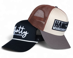 ustom High Quality Black Trucker Hat 5 Panel With Rope Adjustable Sporty Casual Trucker Hat Breathable Mesh Back for Adults