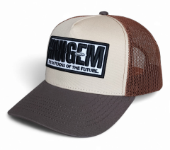 Custom 5 Panel Brown Mesh Baseball Hat 3D Embroidery Patch Trucker Cap Plain Net Design for Outdoor Casual Cycling Trucker Hat