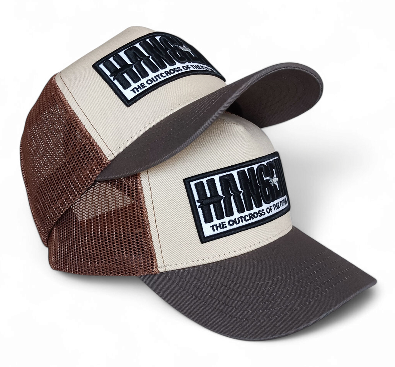 Custom 5 Panel Brown Mesh Baseball Hat 3D Embroidery Patch Trucker Cap Plain Net Design for Outdoor Casual Cycling Trucker Hat