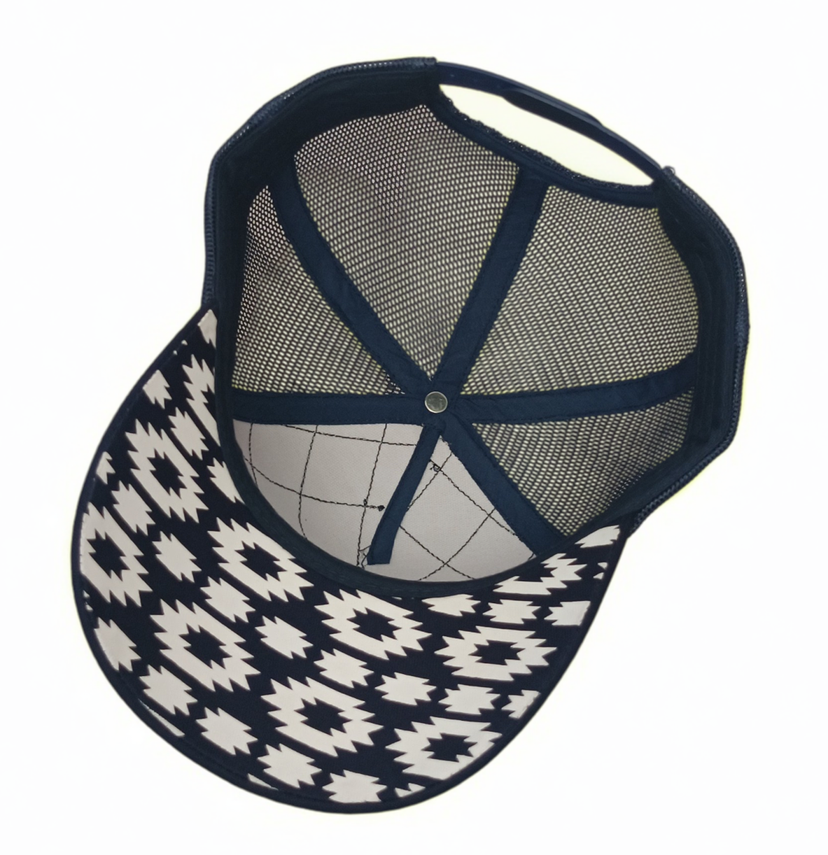 Wholesale Custom 5 Panel High Profile Crown Striped Mesh Trucker Cap Front Diamond Stitching Australia Country Trucker Cap Hat
