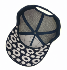 Wholesale Custom 5 Panel High Profile Crown Striped Mesh Trucker Cap Front Diamond Stitching Australia Country Trucker Cap Hat