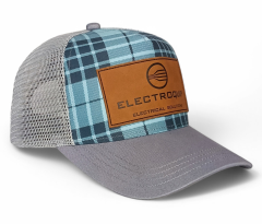 Leather Patch Embroidered Gray Mesh Baseball Trucker Caps Men Women Adjustable Snap Back Outdoor Blue Sport Trucker Hats