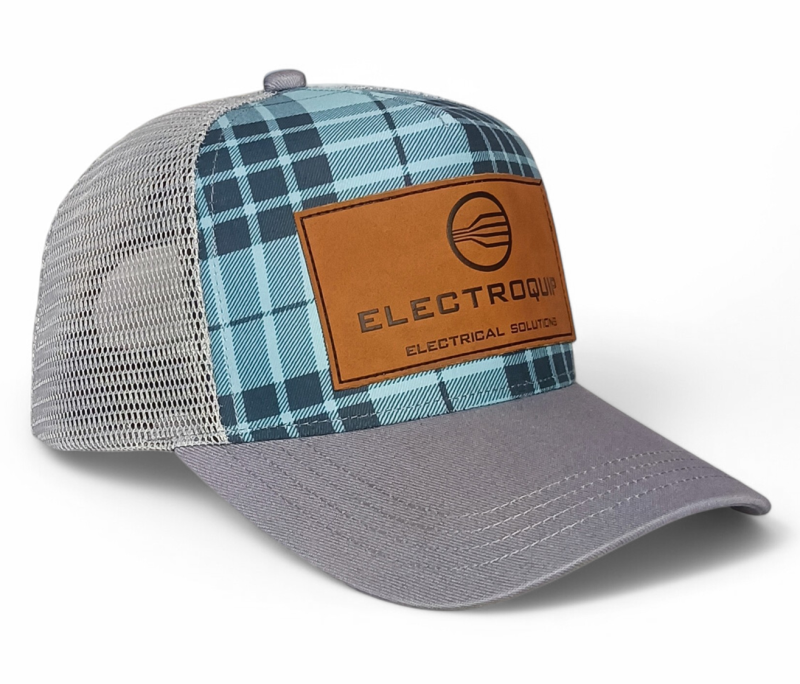 Leather Patch Embroidered Gray Mesh Baseball Trucker Caps Men Women Adjustable Snap Back Outdoor Blue Sport Trucker Hats