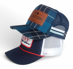 Wholesale Custom Design Leather Logo 5 Panel Mesh Gorras Navy Sport Hat Snapback High Quality Classics Australia Trucker Cap