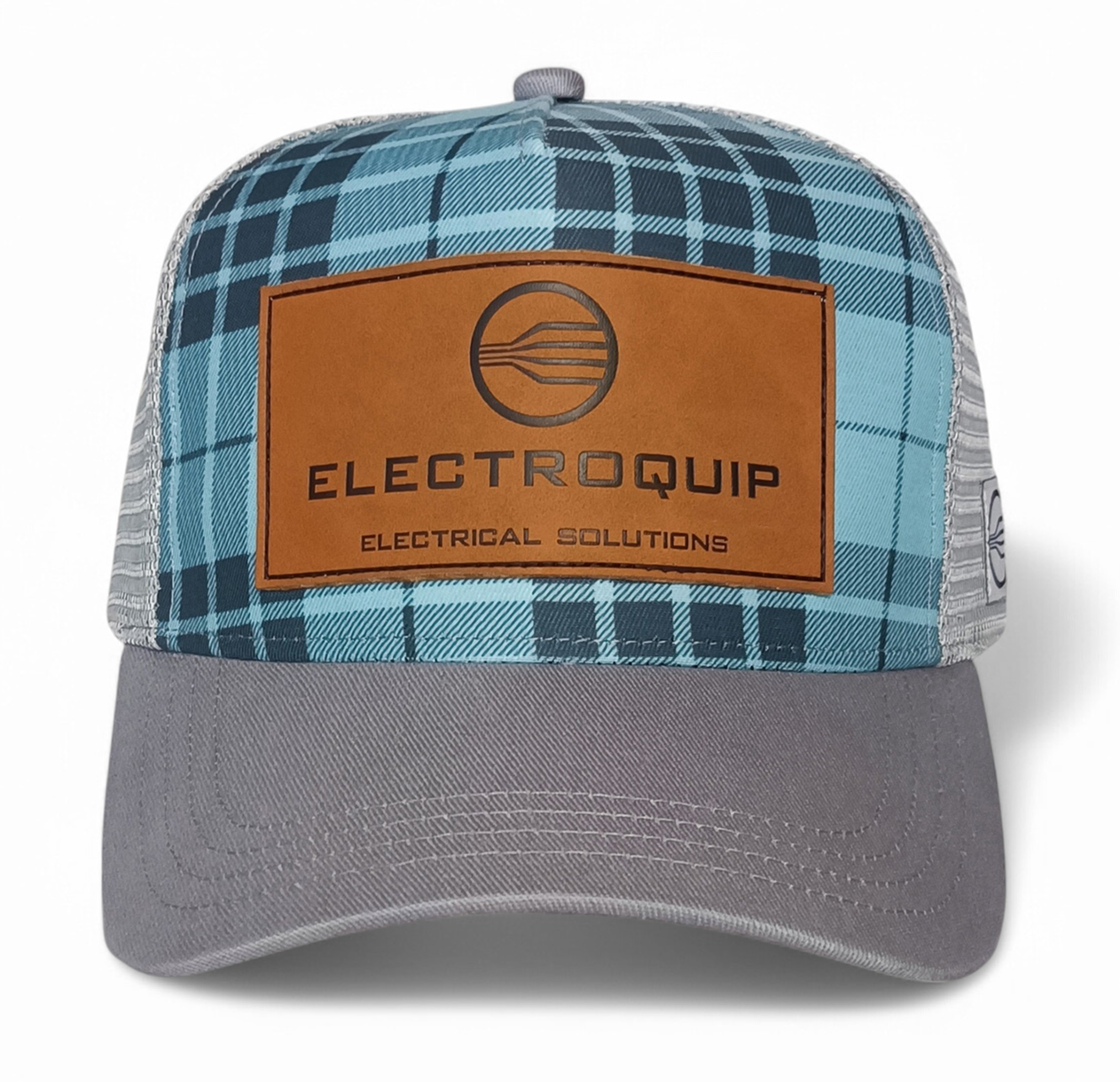 Leather Patch Embroidered Gray Mesh Baseball Trucker Caps Men Women Adjustable Snap Back Outdoor Blue Sport Trucker Hats