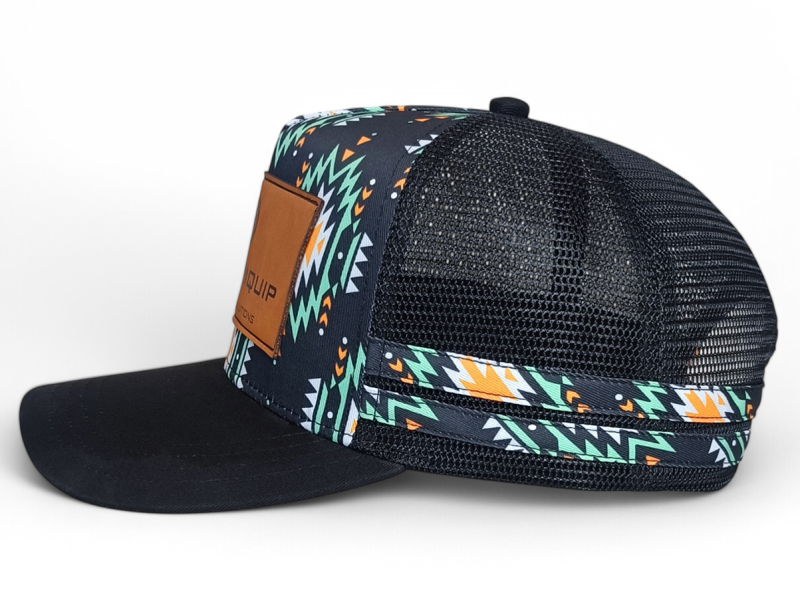 Wholesale Custom Australia Country High Profile Striped Trucker Hat 5 Panel Leather Patch Logo Hip Hop Gorras Outdoor Trucker Cap