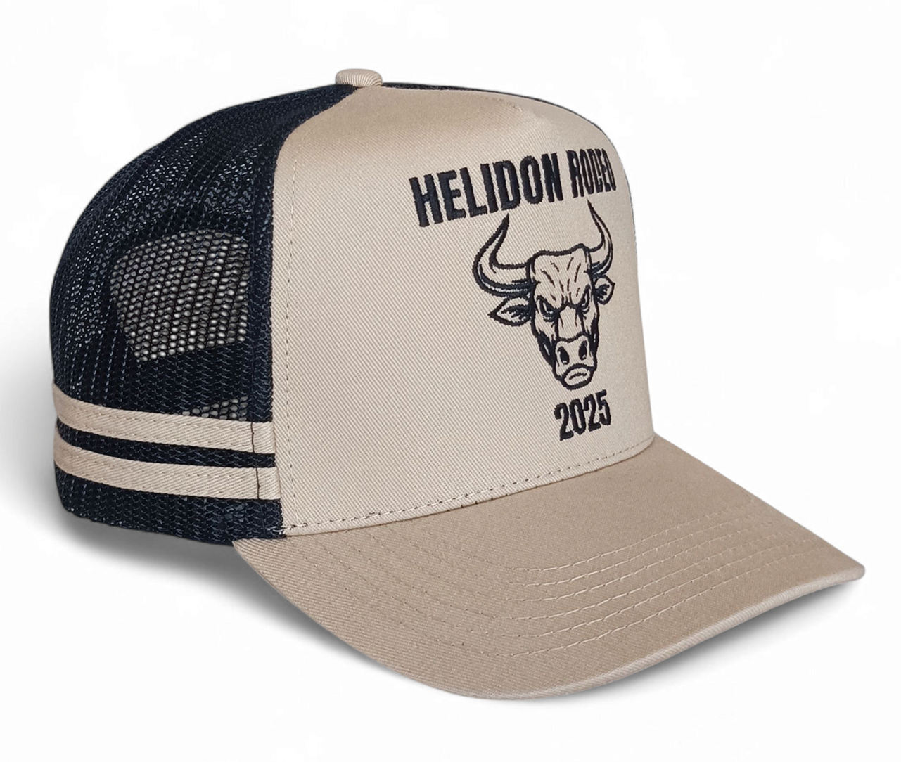 High Quality 3D Embroidery High Crown Stripes Australian Country Trucker Cap Fishing Ponytail Outdoor Trucker Hat