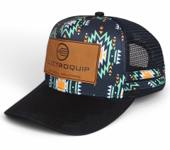 Wholesale Custom Australia Country High Profile Striped Trucker Hat 5 Panel Leather Patch Logo Hip Hop Gorras Outdoor Trucker Cap