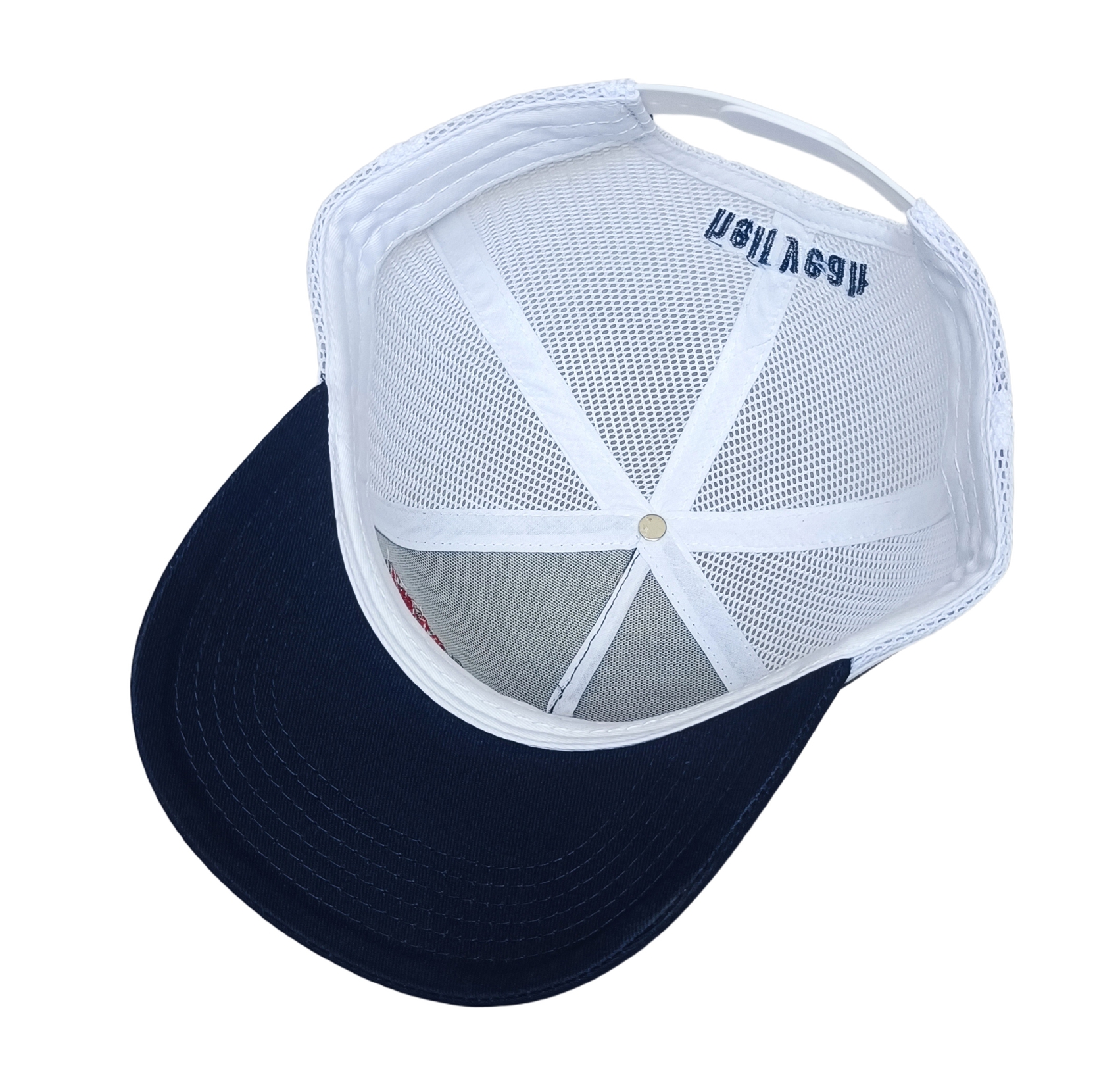 Wholesale Custom High Profile 5 Panel Australia Country 2 Side Stripes 3D Embroidery Logo Navy Outdoor Mesh Trucker Hat Cap