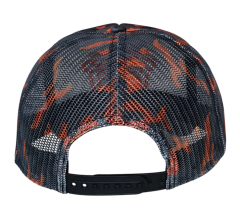 Custom Blank 5 Panel Wholesale Full Printed Camo Orange Unisex Leopard Camo Print Foam Back Mesh Printing Trucker Cap Hats