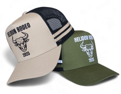 High Quality 3D Embroidery High Crown Stripes Australian Country Trucker Cap Fishing Ponytail Outdoor Trucker Hat
