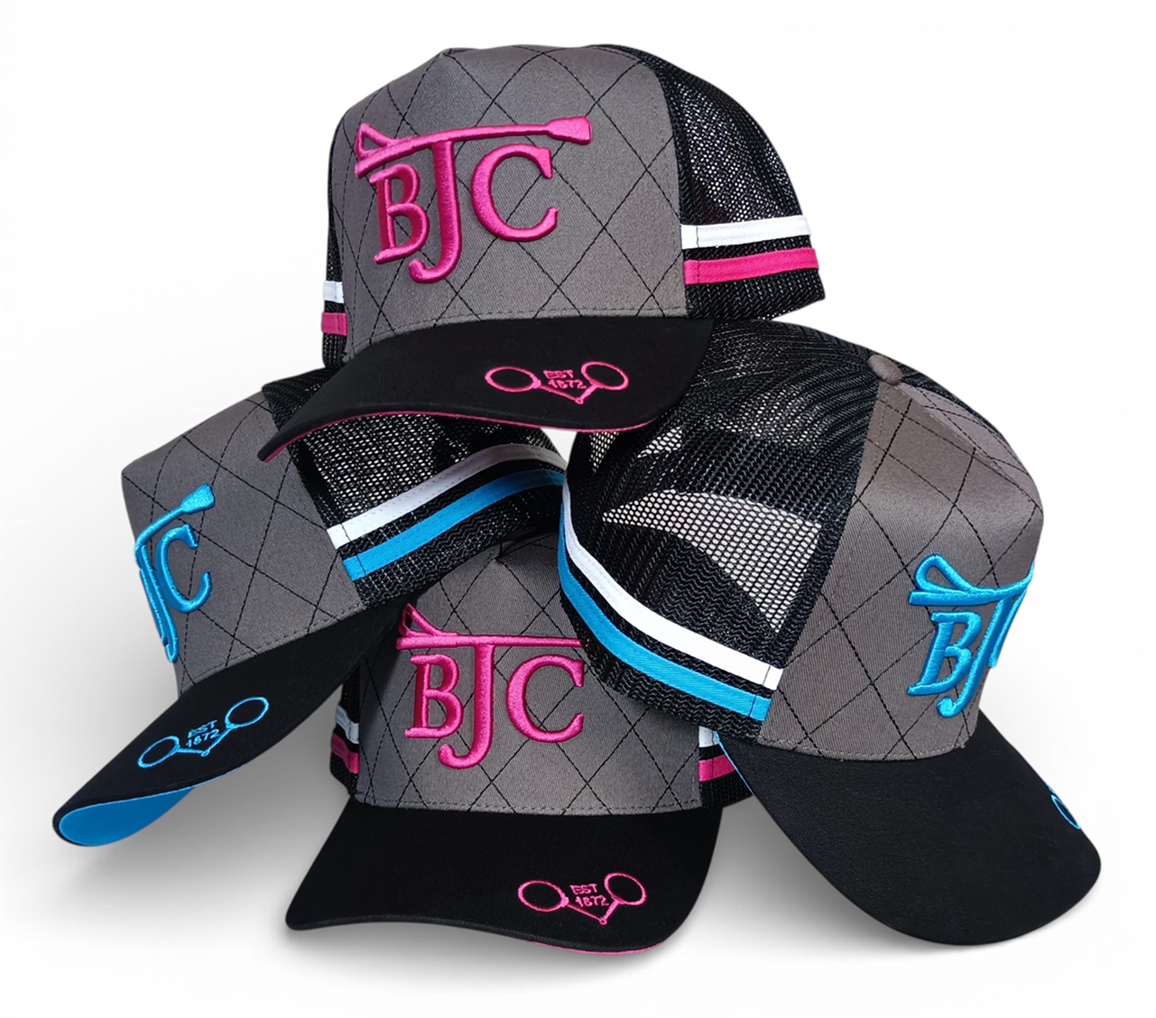 Custom 3D Embroidery Logo Australia Country Wild High Profile Trucker Hats Outdoor Side Stripes 5 Panel Country Trucker Caps