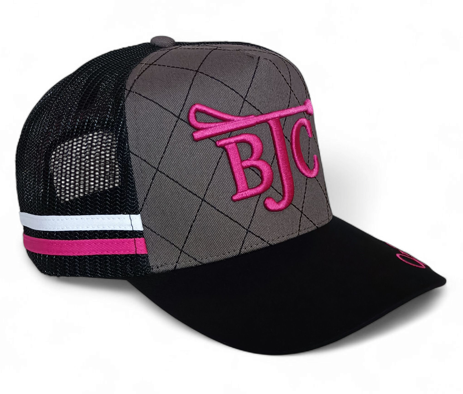 Custom 3D Embroidery Logo Australia Country Wild High Profile Trucker Hats Outdoor Side Stripes 5 Panel Country Trucker Caps