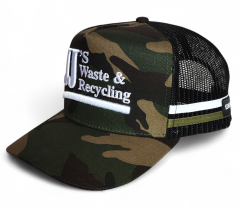 Customized Camouflage Print Pattern 5-Color 3d Embroidery High Profile Australian Cowboys Trucker Hat Cap