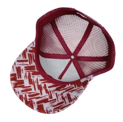 Custom 5 Panel Leather Patch Logo Maroon Printing Australian Country High Profile Deep Crown Australia Trucker Hat Country Trucker Caps