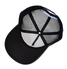 High Quality 100% Cotton High Profile Striped Trucker Caps 3d Embroider Patch Green Australian Country Trucker Hat