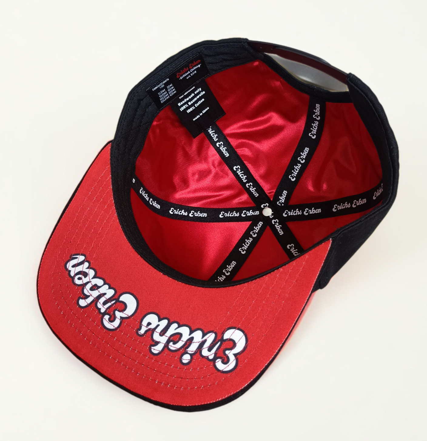 Custom flat brim printing red inside stain 3D embroidery 6 panel hat snapback cap