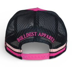 OEM Factory Trucker Hat with Embroidered logo Side Stripes 5 Panel High Profile Sport Snapback Cap Custom pink Trucker Hat