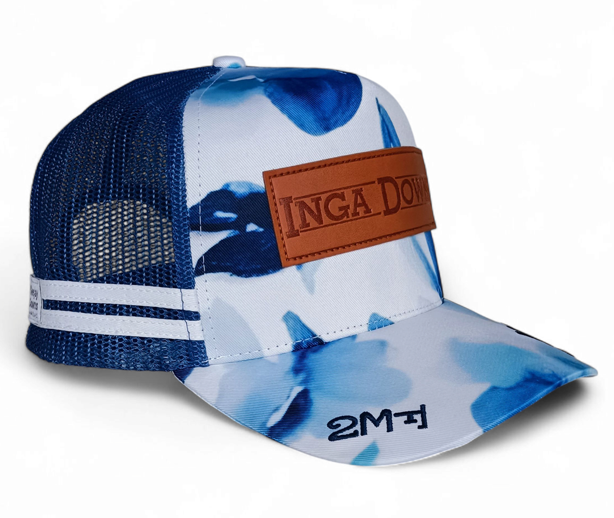 OEM Printed 5 Panels Embroidered Leather Patch logo Classic Trucker Cap Outdoor Casual Party High Profile Side stripes Woven Labels Country Trucker Cap