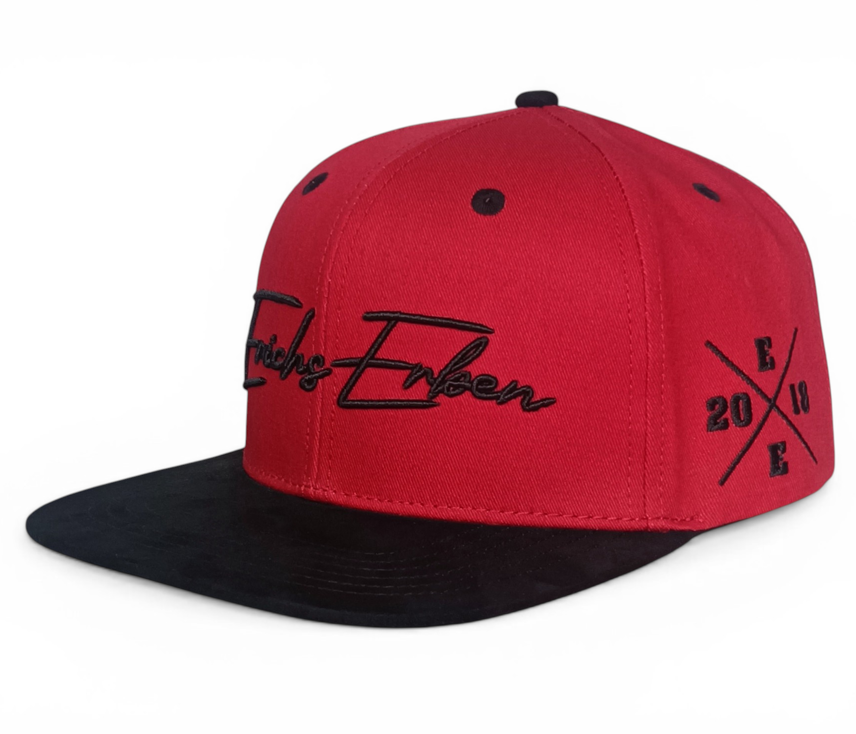 Custom flat brim printing red inside stain 3D embroidery 6 panel hat snapback cap