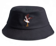 OEM Wholesale Embroidery Logo Custom Designer Your Own Logo Fishing Cap Black Cotton Adult Bucket Hat For Men Women
