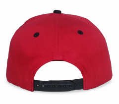 Custom flat brim printing red inside stain 3D embroidery 6 panel hat snapback cap