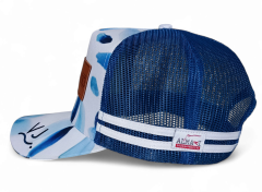 OEM Printed 5 Panels Embroidered Leather Patch logo Classic Trucker Cap Outdoor Casual Party High Profile Side stripes Woven Labels Country Trucker Cap