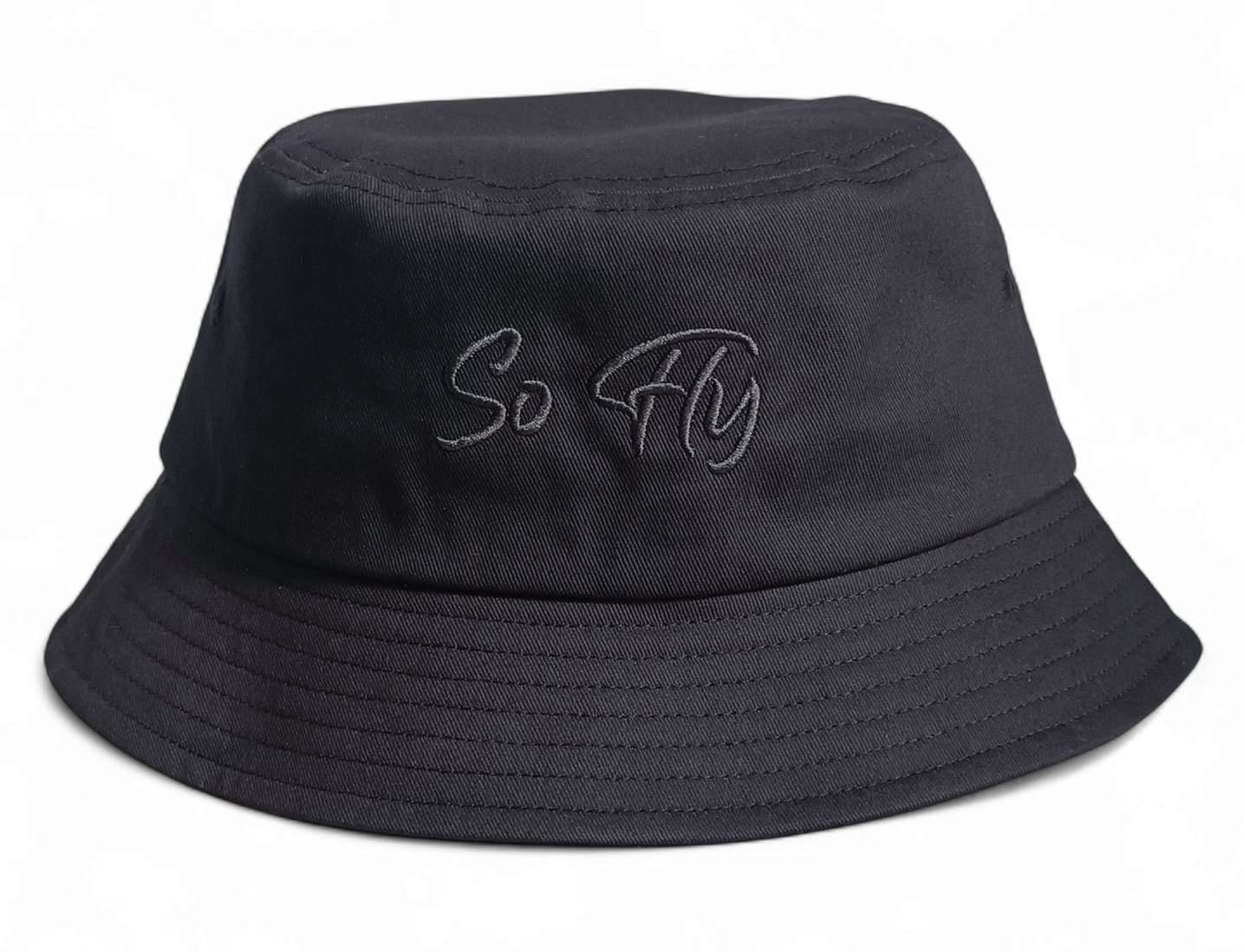 OEM Wholesale Embroidery Logo Custom Designer Your Own Logo Fishing Cap Black Cotton Adult Bucket Hat For Men Women