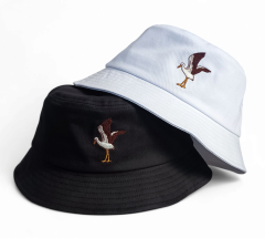 OEM Wholesale Embroidery Logo Custom Designer Your Own Logo Fishing Cap Black Cotton Adult Bucket Hat For Men Women