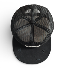 Durable High-Quality Black Tactical Cap Unisex Custom Flat Top Mesh Hat Outdoor Training Cap Summer Sun Protection Snapback Cap