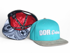 Custom Street Wear Two Tone Gorra Structured Hip Hop 3D Embroidered Satin Lining Custom Flat Brim Suede Snapback Caps Hats