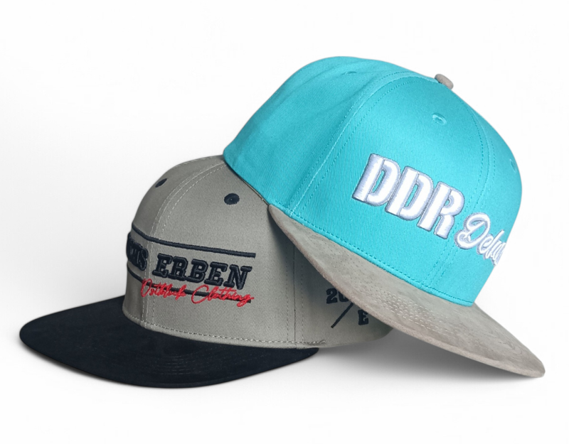 Custom Street Wear Two Tone Gorra Structured Hip Hop 3D Embroidered Satin Lining Custom Flat Brim Suede Snapback Caps Hats