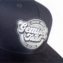 Wholesale Sports Comfortable Flat Suede Brim Rubber Patch Logo Snapback Closure Personalized Baseball Caps Snapback Cap