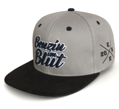 Custom 3D Embroidery Grey Fashion Snapback Hats Sports Outdoor Gorras Suede Brim Unisex 6-panel Baseball Caps Snapback Cap