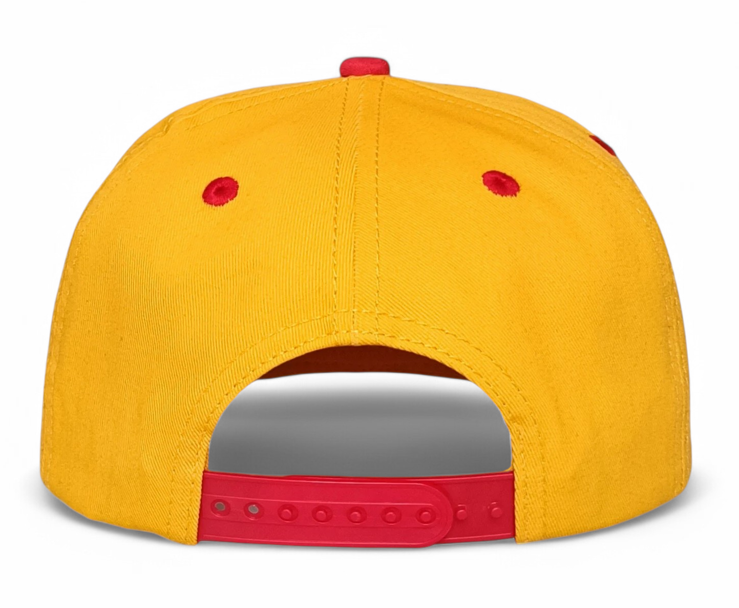 Wholesale China Factory High Quality Black 3D Embroidery Logo Inside Satin Lined Custom Red Black 2 Tones Snapback Cap Hat
