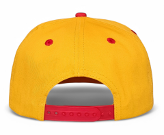 Wholesale China Factory High Quality Black 3D Embroidery Logo Inside Satin Lined Custom Red Black 2 Tones Snapback Cap Hat