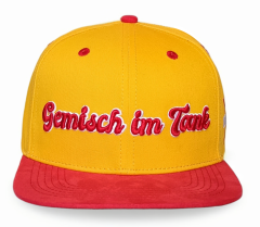 Wholesale China Factory High Quality Black 3D Embroidery Logo Inside Satin Lined Custom Red Black 2 Tones Snapback Cap Hat