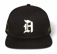 Custom classic wool acrylic green under brim 6 panel snapback cap
