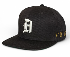 Custom classic wool acrylic green under brim 6 panel snapback cap