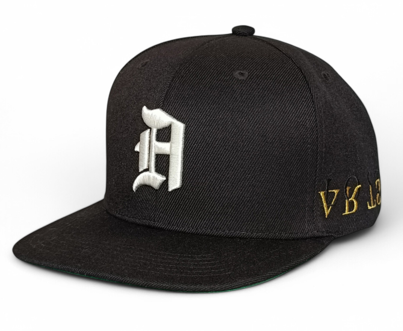 Custom classic wool acrylic green under brim 6 panel snapback cap