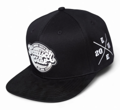 Wholesale Sports Comfortable Flat Suede Brim Rubber Patch Logo Snapback Closure Personalized Baseball Caps Snapback Cap