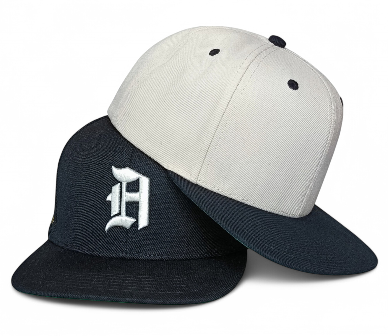 Custom classic wool acrylic green under brim 6 panel snapback cap