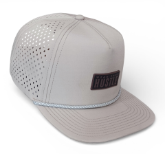 custom 5 panel waterproof hat laser cut golf hat flat brim with rubber patch logo snapback cap