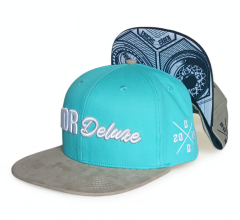 Custom Street Wear Two Tone Gorra Structured Hip Hop 3D Embroidered Satin Lining Custom Flat Brim Suede Snapback Caps Hats